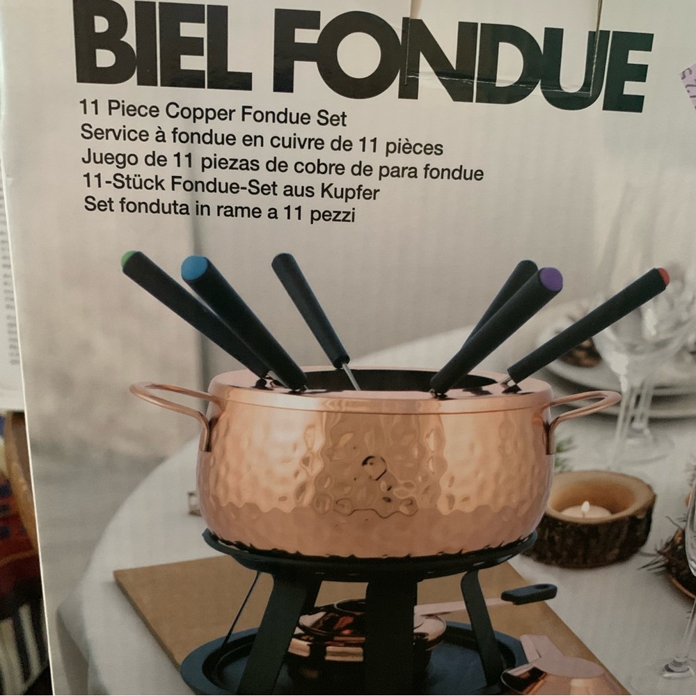 *NEW* in box Copper Fondue Set - 11 piece
